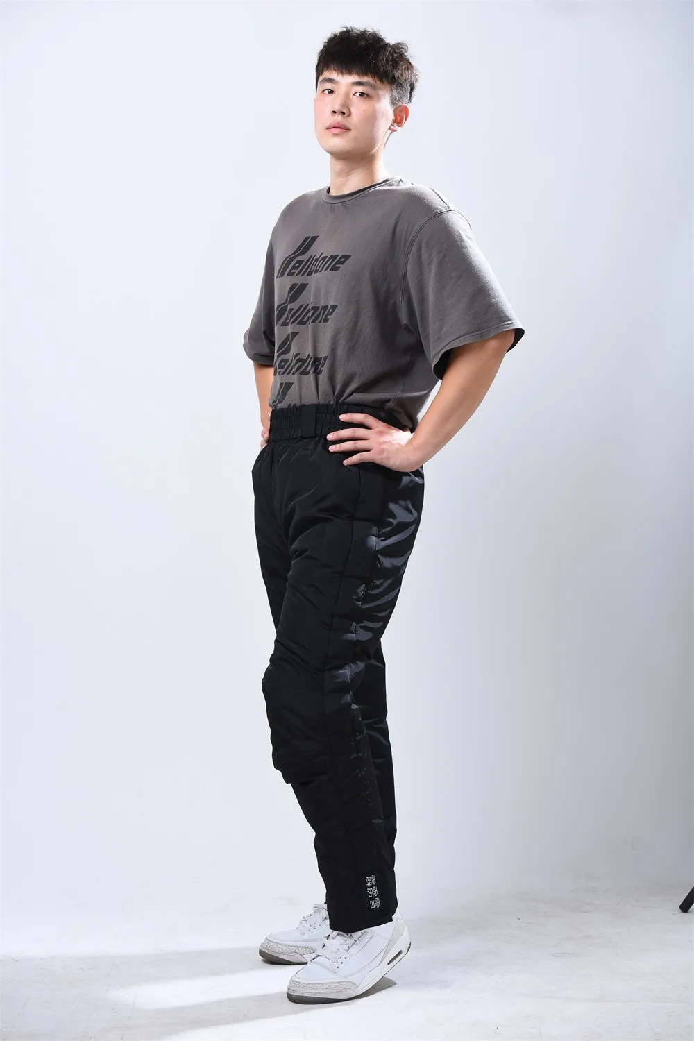 Good Price Black Polyester Nylon Thicken Outer Wear Holiday Gift Winter Warm Down Pants Winter Warm Down  Pants