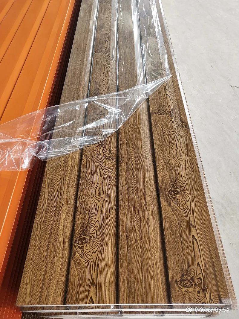 Wood Stone  Brick Black Color PU Sandwich Wall Panel Metal Ceiling Exterior Siding Wall