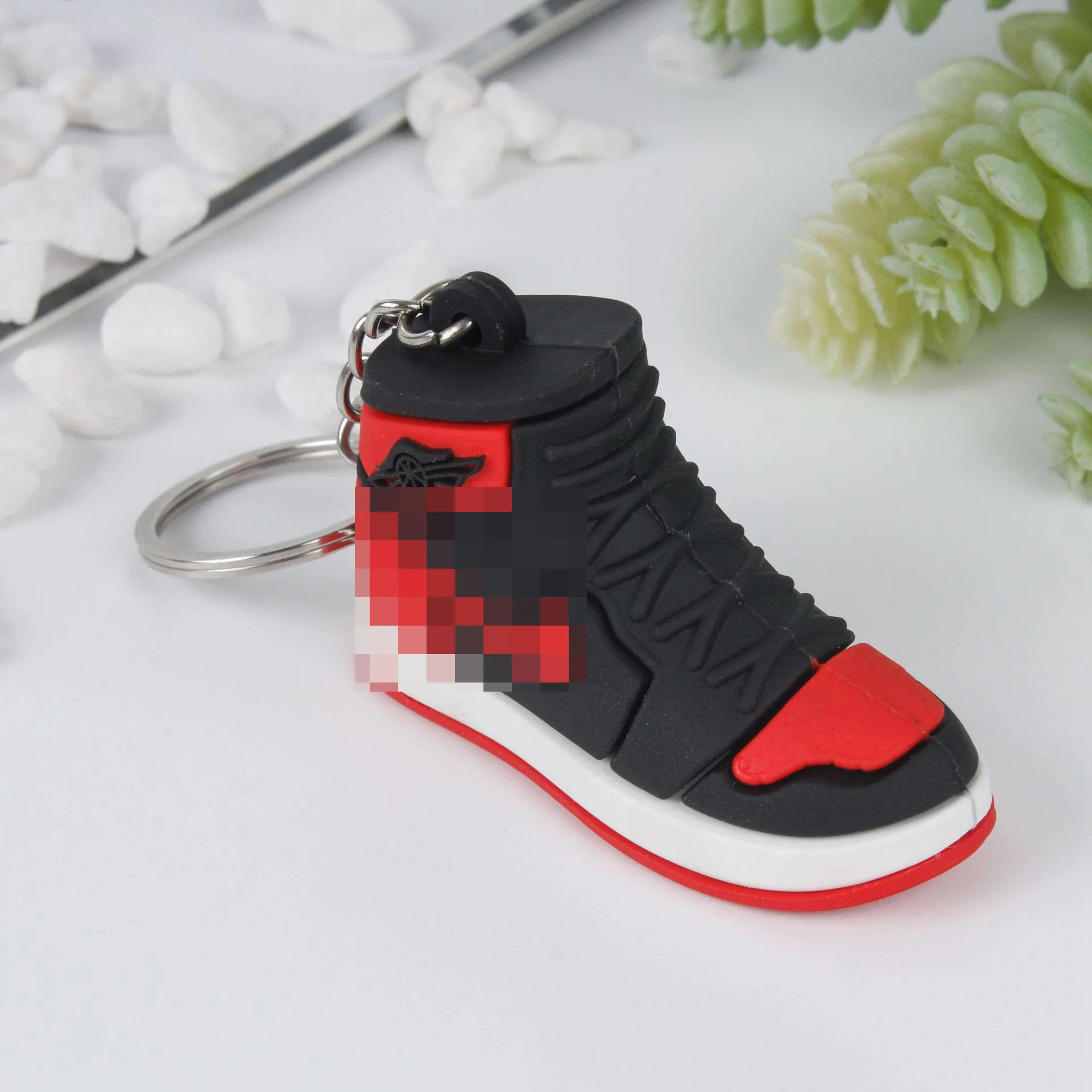 
Hot selling sports style soft rubber shoes key ring air jordan birthday gift keychain 