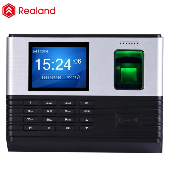 Realand A-L355 fingerprint time clock with card punch and external belling and WIFI for employee tracking attendance