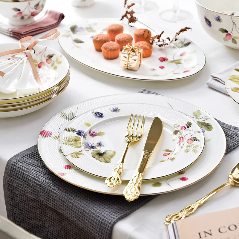 2021 New Simple Style Design High Quality Restaurant Family Ceramic Luxury Dinner Set Dinnerware