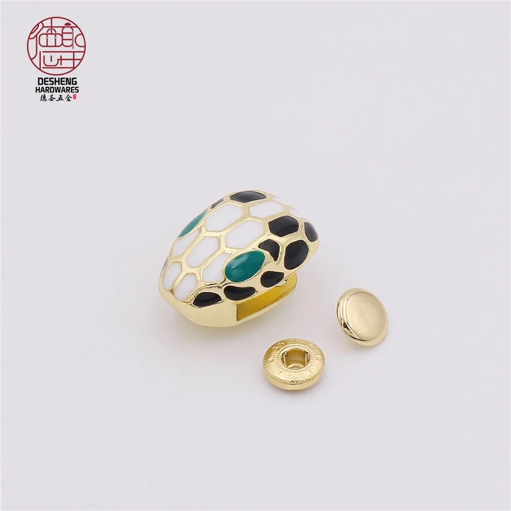 Handbag Accessories Metal Button For Bag Colorful Decoration Snake Shape Lock For Bag
