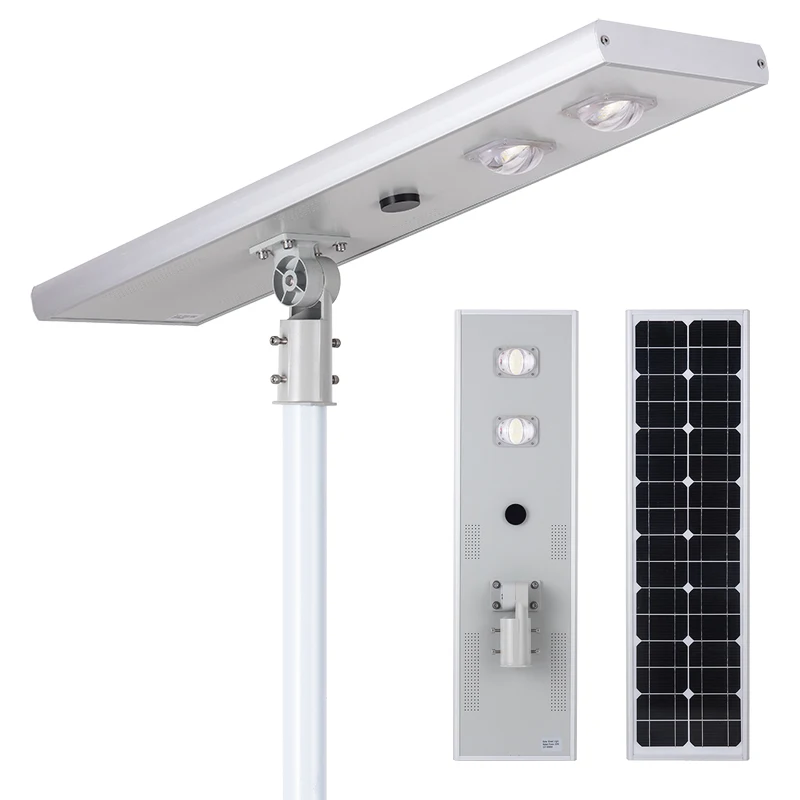 high power radar motion sensor all in one solar led street light 50w outdoor waterproof