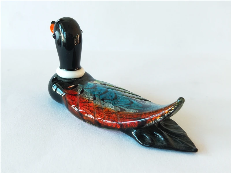 
Cute colorful handmade murano glass duck glass animal figurine 