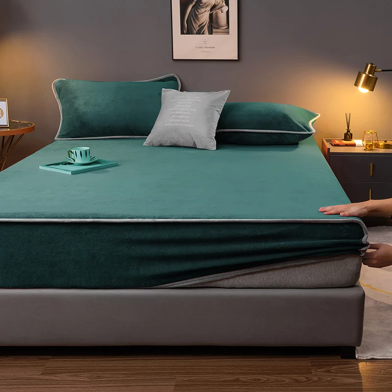 Full Custom Waterproof 100% Polyester Knit Fabric Bedsheet King Size Elastic Single Bed Fitted