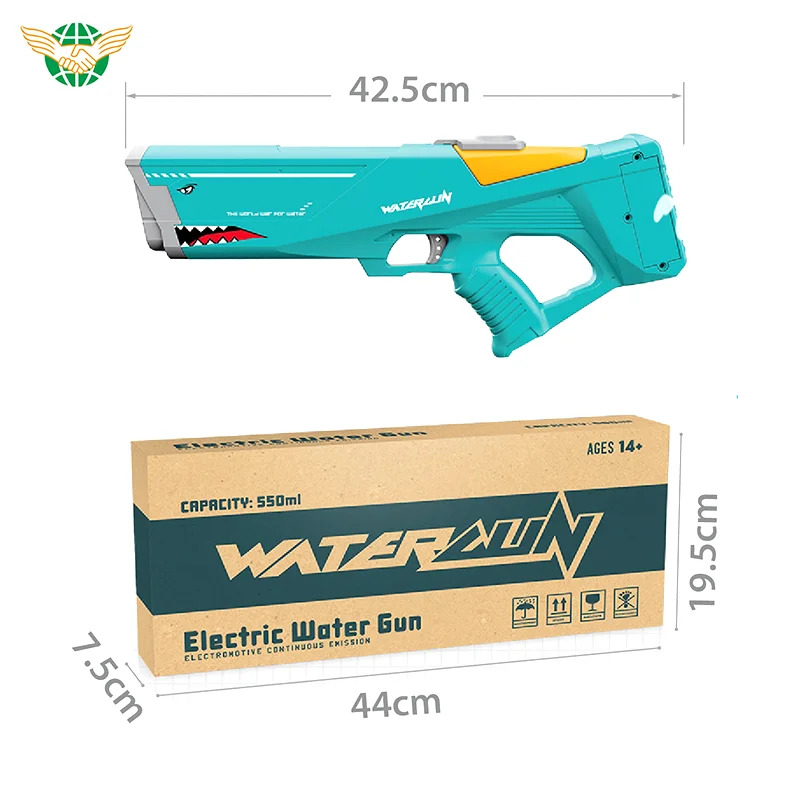 Large 600cc Electric Shark Squirt Blaster Toy 32Ft Automatic Water Gun for Adults Discount Price Electronic Toy