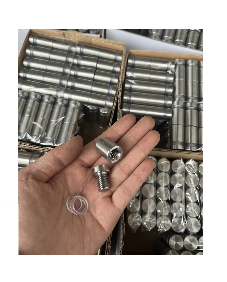 Изготовленные на заказ стеклянные крепежные детали 12 мм из нержавеющей стали акриловые рекламные штифты гвозди винты