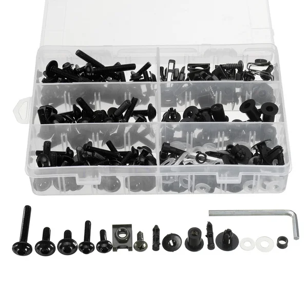 6 colors 223pcs Aluminum Motorcycle Sportbike Windscreen Body Bolts Kit Fastener Clips Screws