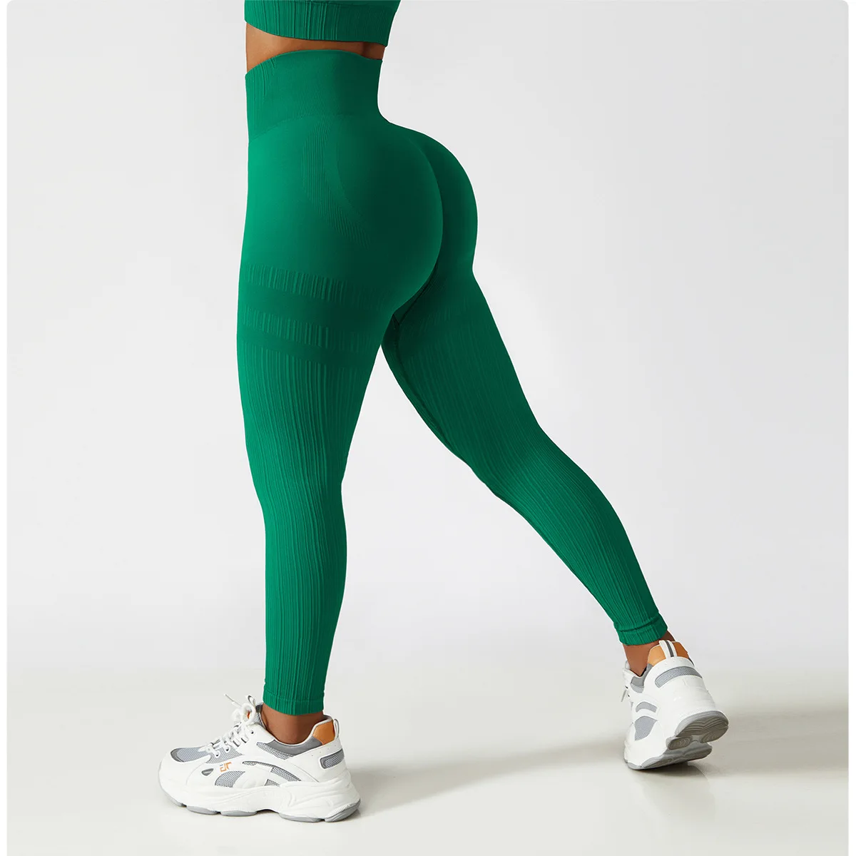 Wholesale Fitness Clothing Seamless Tights Sport Pants High Waisted Sexy Ass Yoga Leggings For Women