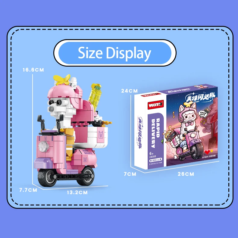 WOMA TOYS 2022 Kids Educational Adult Toy Shantou Model Sheep Delivery Cheap Personalized Motorcycle Building Blocks Brick