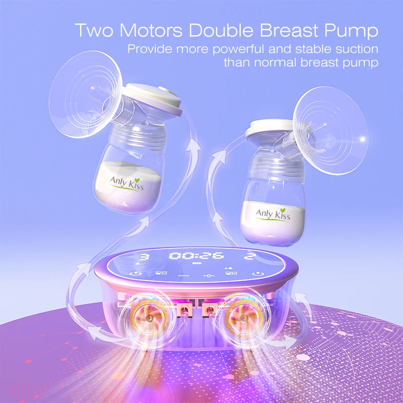 Anly Kiss Top selling Customized Hospital Grade Double Electric Mom Use Breast Pumps Portable Silicone Shield OEM Breast Pump