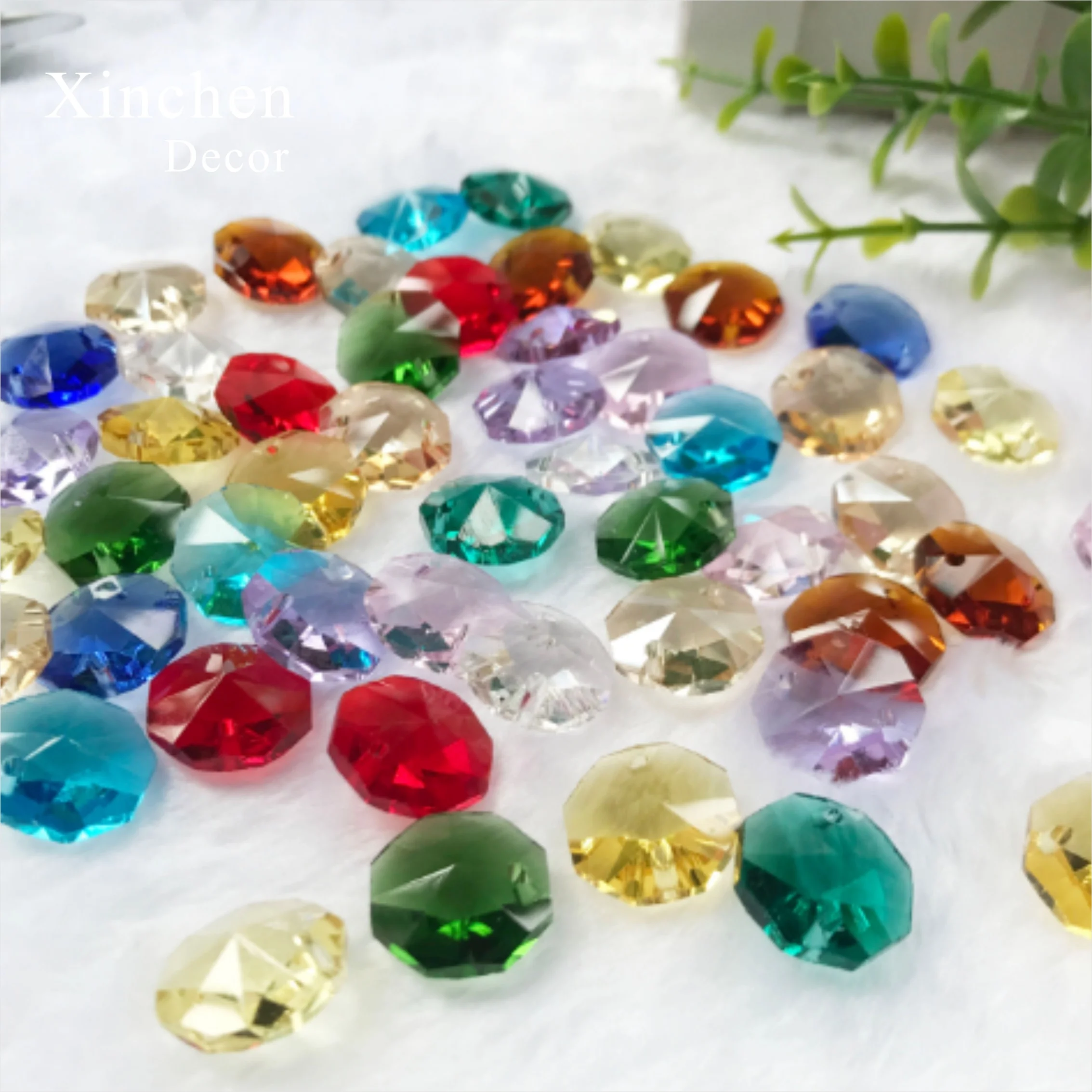 
Wholesale Colorful K9 Crystal Octagon Beads String For Wedding Hotel Gorgeous Decoration 