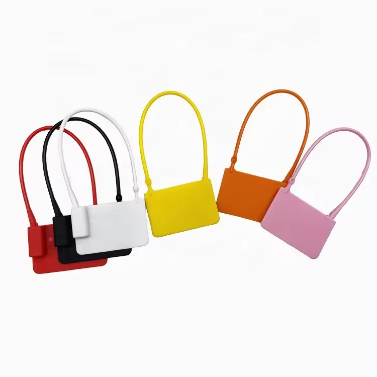 Garment Zip Tie Hangtag Manufacturer Locking Security Tag Plastic Seal Cable Clothing Tag with Printed Logo