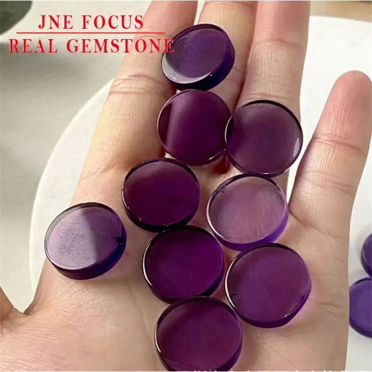 Loose Gemstone Eggs Cross-Border European And American  Piezoelectric Amethyst  Round Ring Gem DIY Ornament Accessories