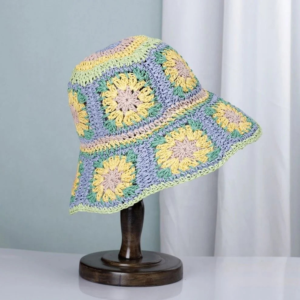 Wholesale Flat Top Luxury Fashion Elegant Wide Brim Women Unisex Hats Summer Boater Hat Character  Straw Hat