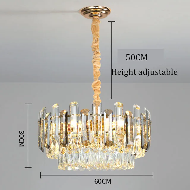 Modern Ceiling Decorative Lighting Fixture Luxury Indoor Round Hanging Led Crystal Chandelier