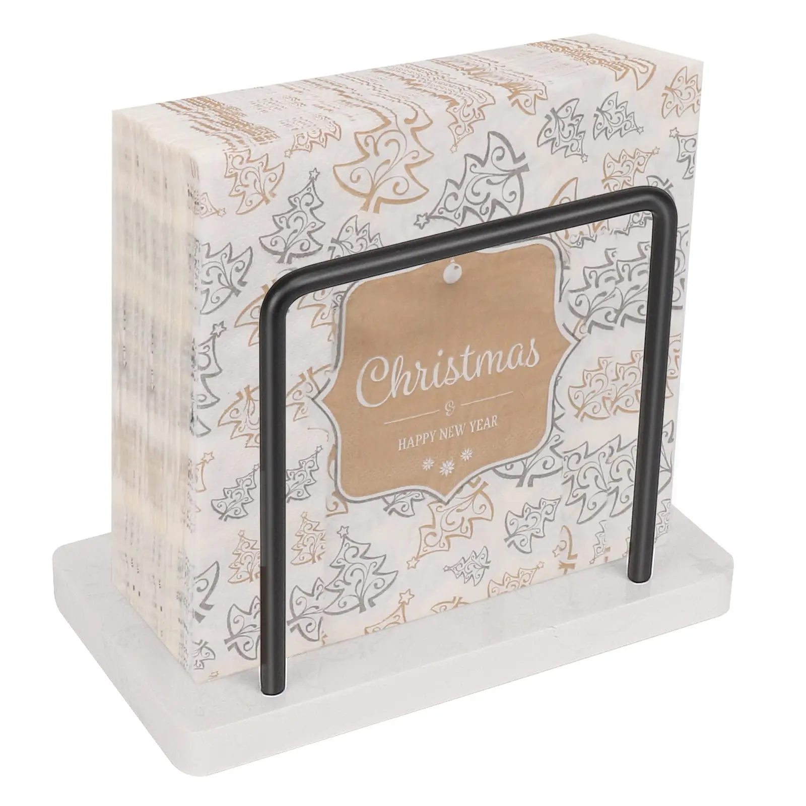 2024 New Design Widely Application Marble Base Metal Napkin Holder Napkin Holder For Table