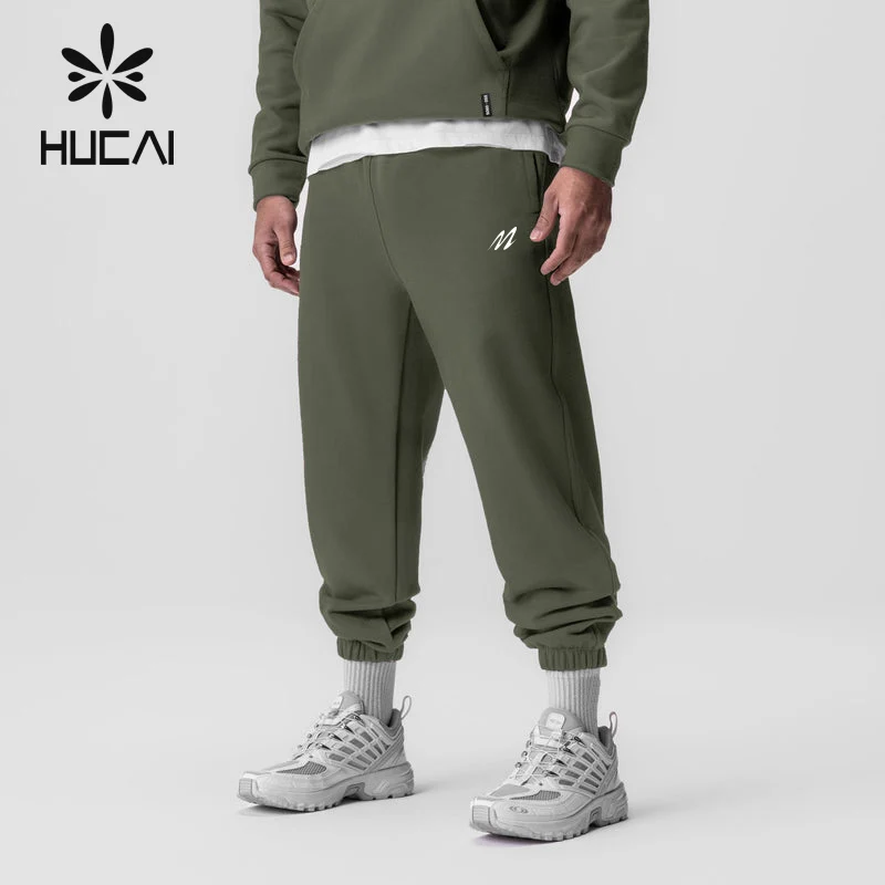 custom logo private tech Terry Fleece  cotton warm loose running men sweats pants gym sports oversized sweatpants