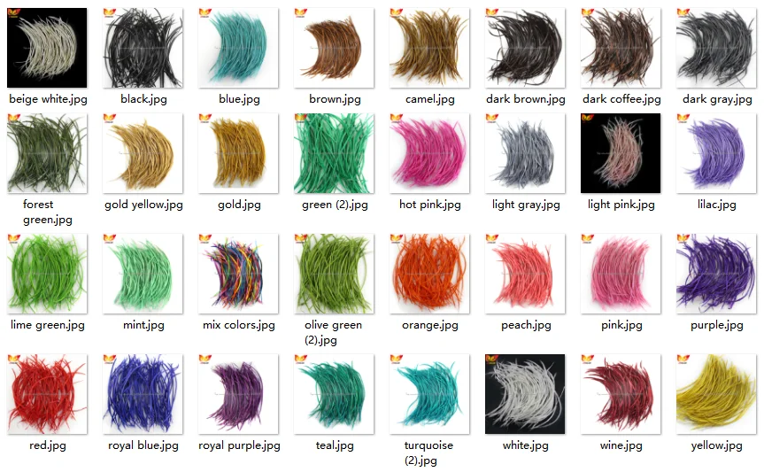 ZPDECOR Wholesale Stock 32 Colors High Quality Stripped Dyed Goose Biot Feathers for Fashion Clothing and Carnival Headdress