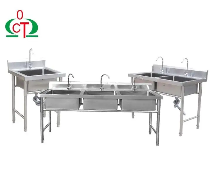Commercial Kitchen Triple 3 Compartment Stainless Steel Sink New Style 201/304 for Hotels & Restaurants
