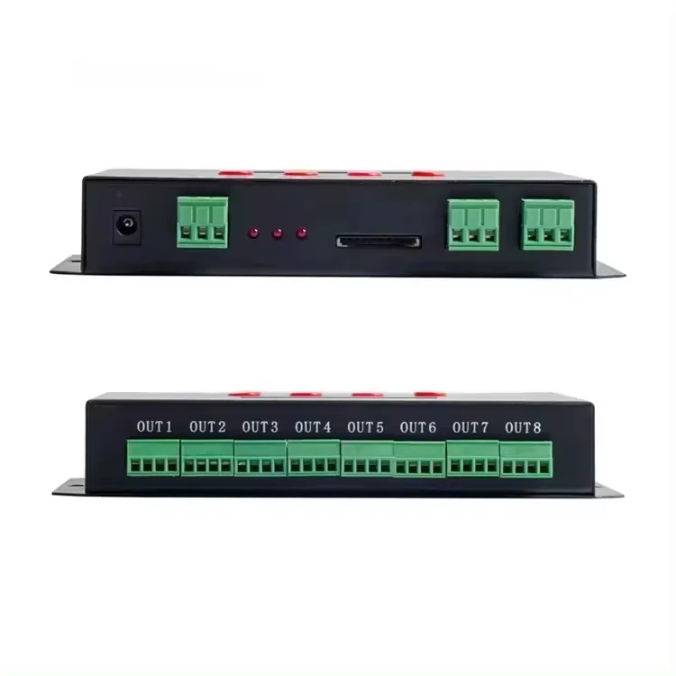K-8000C SD-карта 8 портов максимум 8192 пикселей SPI-сигнал выход RGB RGBW программируемый WS2811 WS2812 WS2815 DMX512LED контроллер