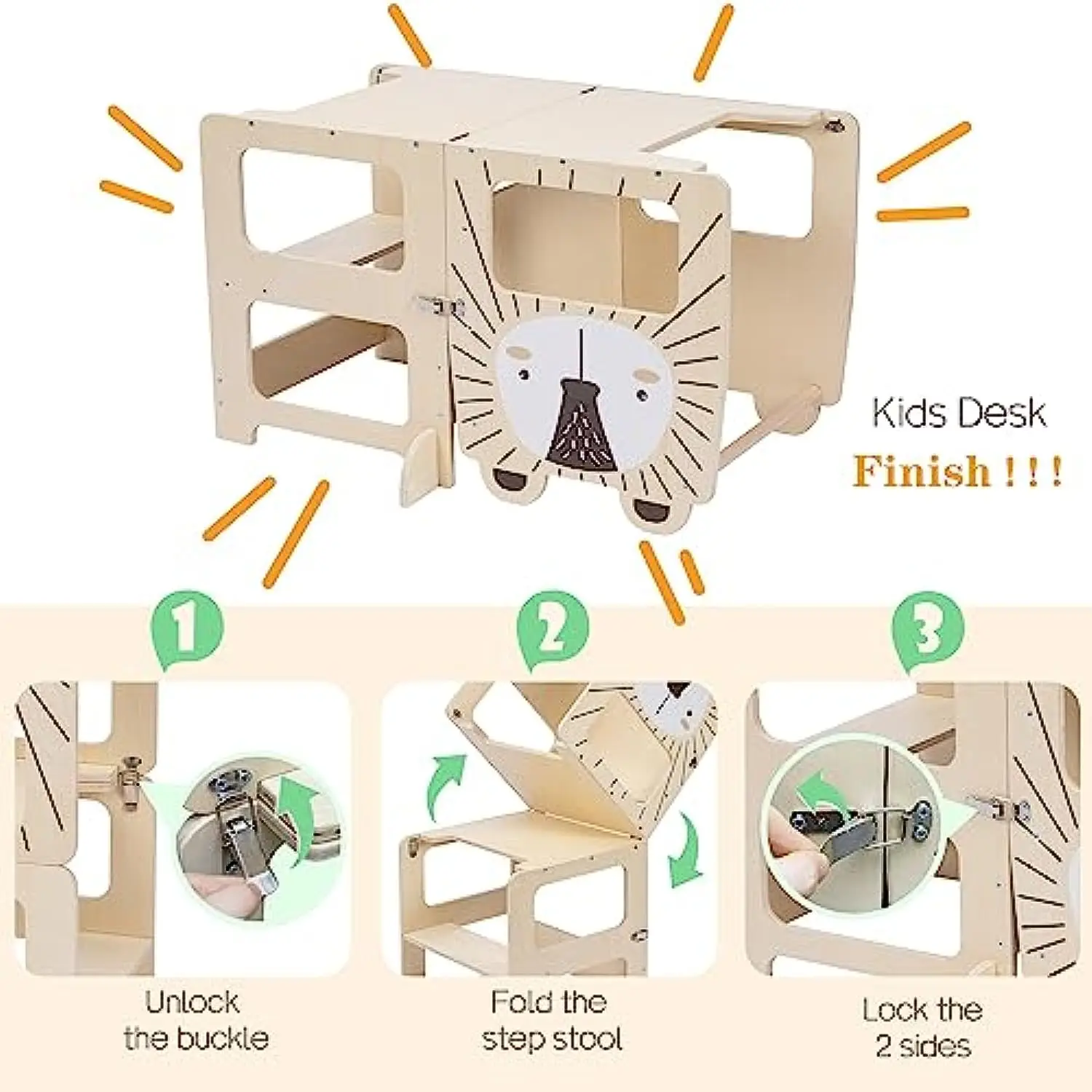Kids Step Stool Kitchen Stool For Toddlers Learning Wooden Standing Tower With Chalkboard Foldable Toddler Table And Chair Set