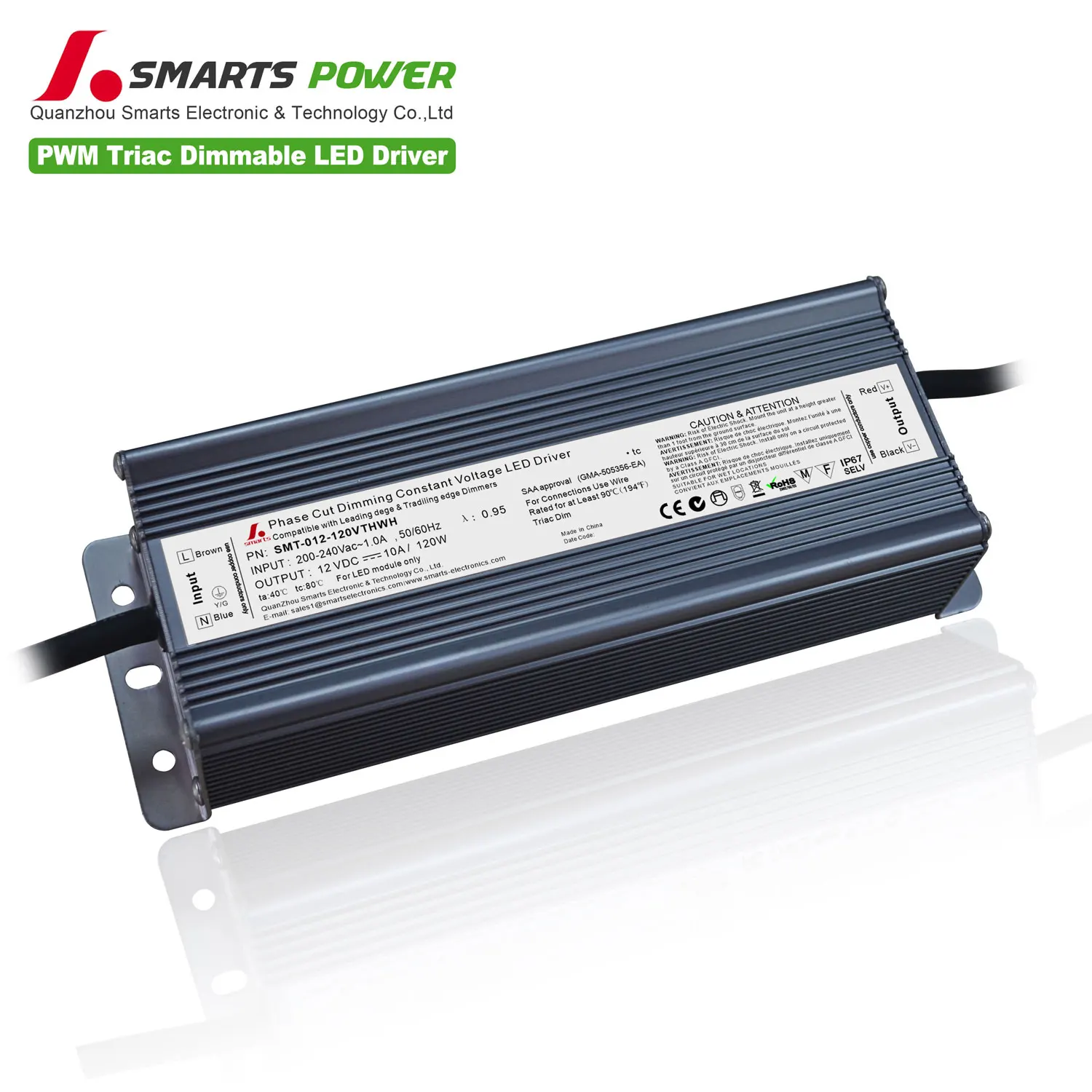 SAA ce rohs Triac 220v Регулируемый потолочный светильник 12v led driver120w 10a
