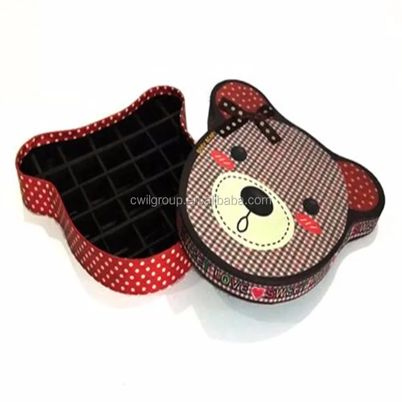 Custom Cute Bear Design Paper Cardboard Chocolate Display Packaging Box for Christmas Gift