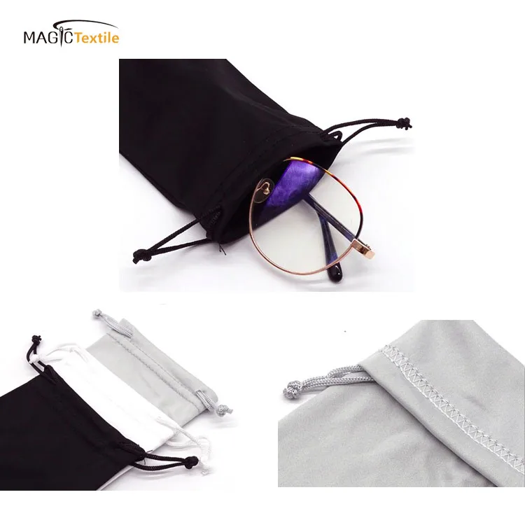 Heat transfer printed microfiber glasses sunglasses bag pouch custom logo for packing