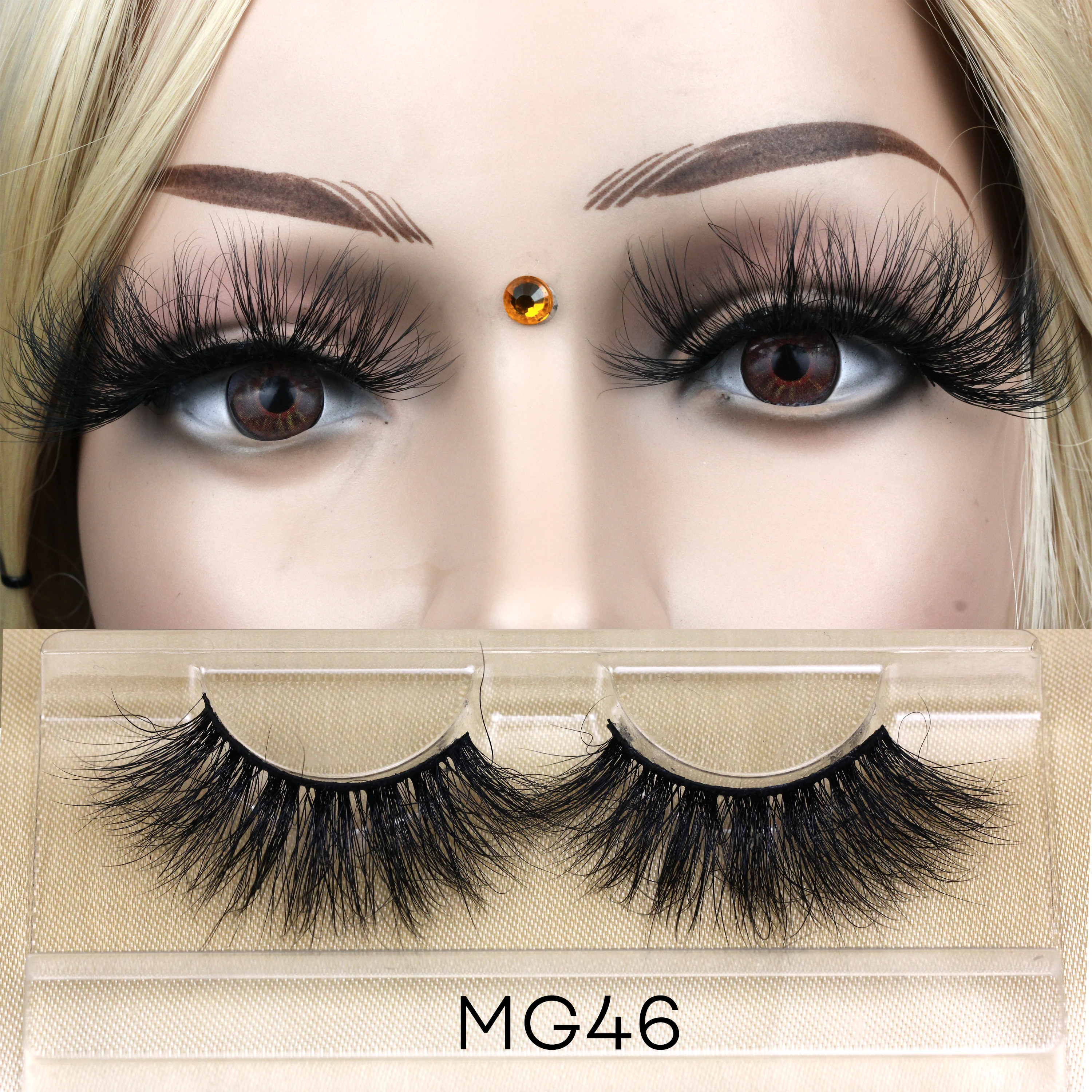MG46 wholesale fluffy mink lash trays lashes3d mink wholesale vendor 25mm mink eyelashes