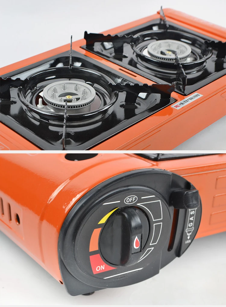 Outdoor And Household Stove 2 Plate Portable Two Burners Multi Function Cooker Picnic Hiking Butane Gas Stove With Grill