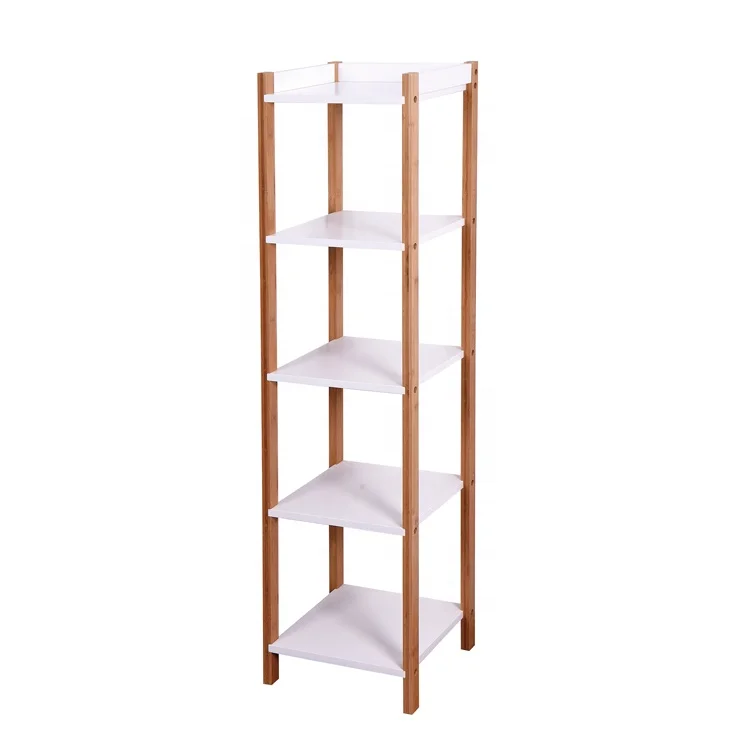 
Freestanding Bamboo Bathroom Shelf 5-Tier Storage Rack Shelving Unit for Towel 