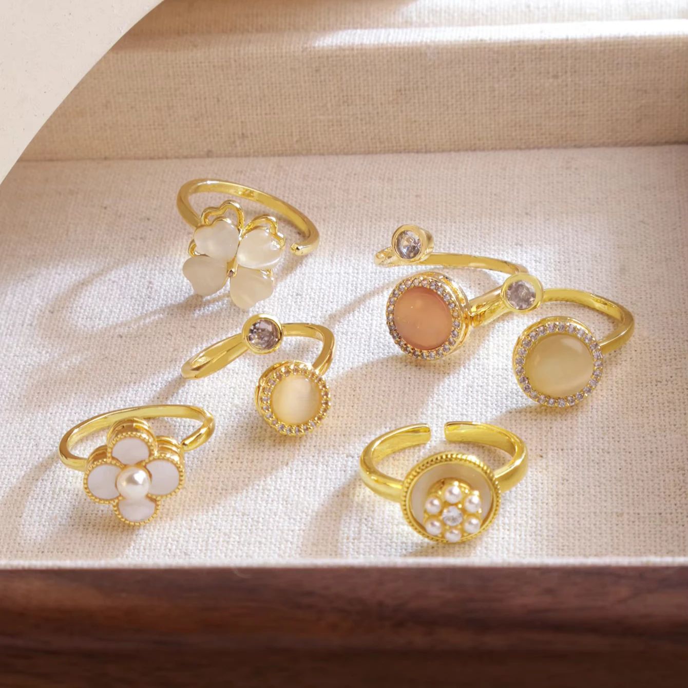 Jeutelis ювелирные изделия высокого качества вращающееся 18K позолоченное медное кольцо для женщин аксессуары