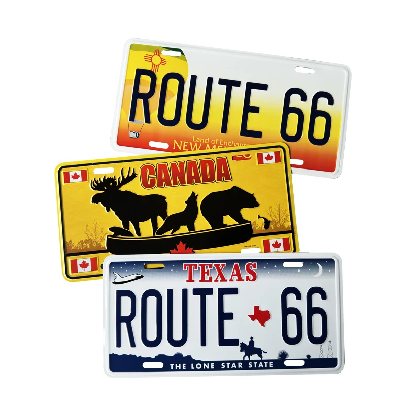 BSCI Factory Price Custom Design Embossed Logo USA License Plate Aluminum Souvenir Car License Plate