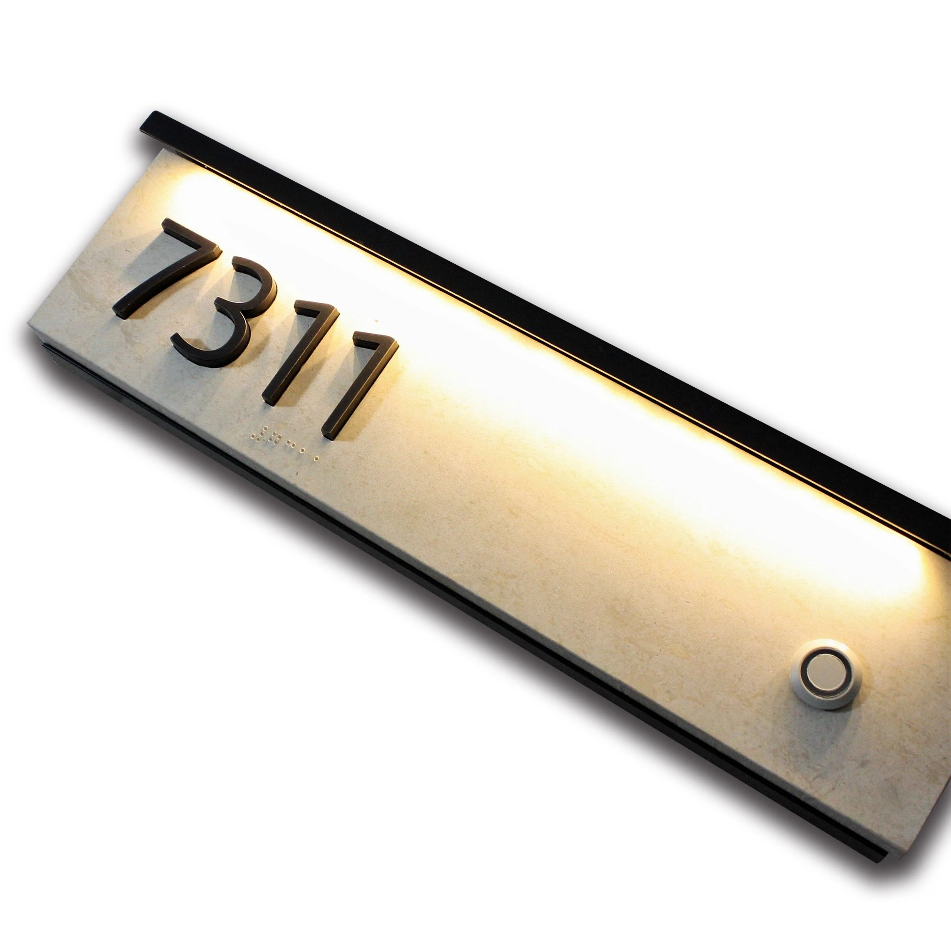 New Design Street Room Door Acrylic Hotel Doorplate Led Light Metal Plate House Number