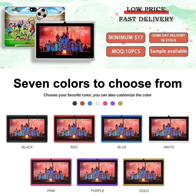 Best 2023 wholesale cheap gaming rugged wifi children 7 inch computer tablets educational tablet for kids android