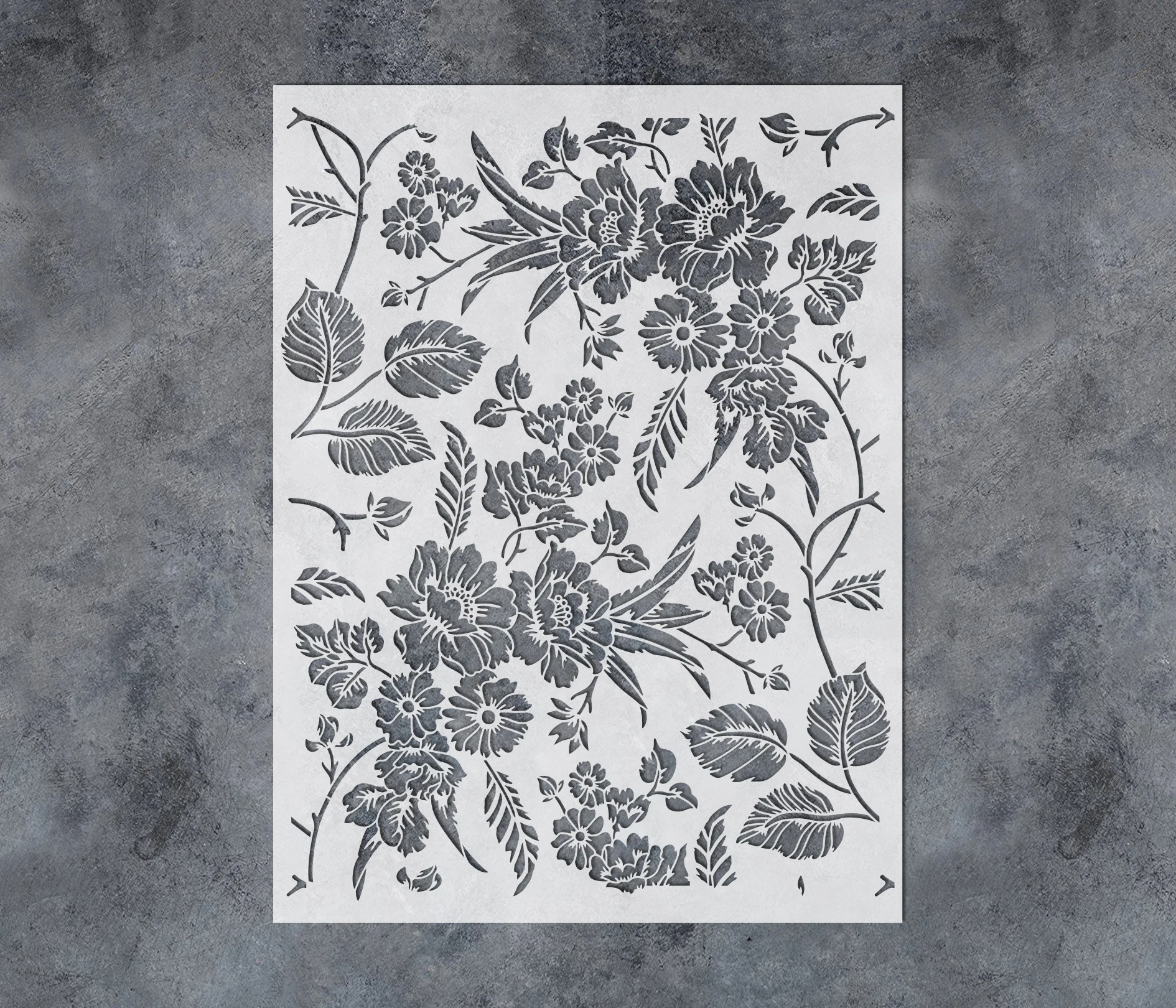 Vintage Floral Wall Stencil,Repeatable Flower Stencil for Painting on Wall Furniture,Instead of Wallpaper,stencil for painting