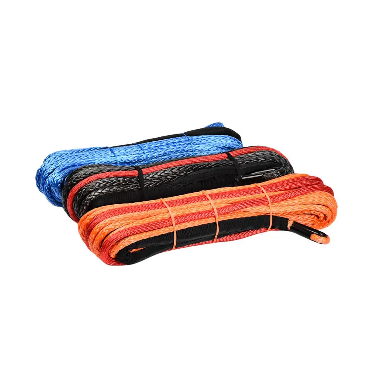 Manufacturing rope synthetic uhmwpe Cable Line with Hook winch rope for Off Road Vehicle tools