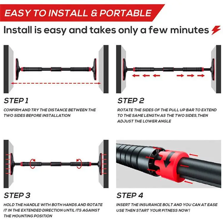 Gym Equipment Home Wall Door Training Pull Up Bar Product Workouts Doorway Fitness