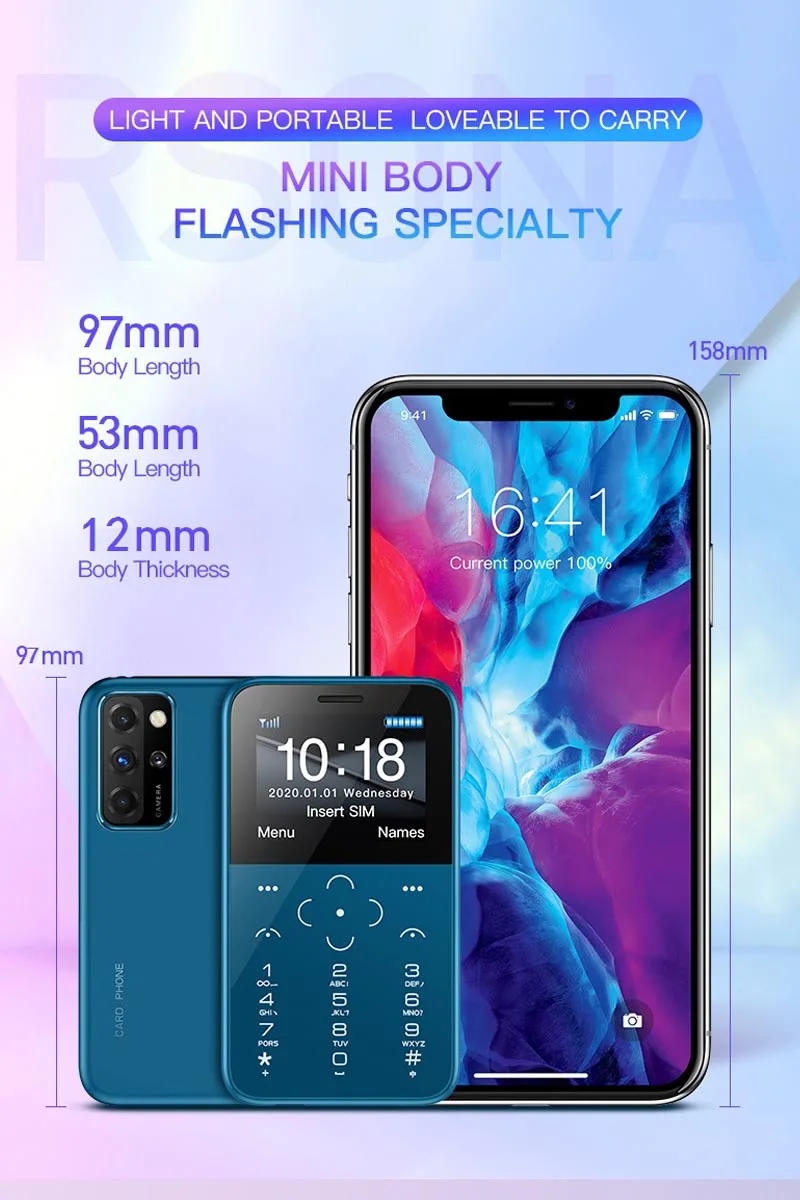 Mini Mobile Phone 2G GSM 2 SIM Card Magic Voice Bluetooth Dial Alarm Clock Recorder Vibration Small Cellphone