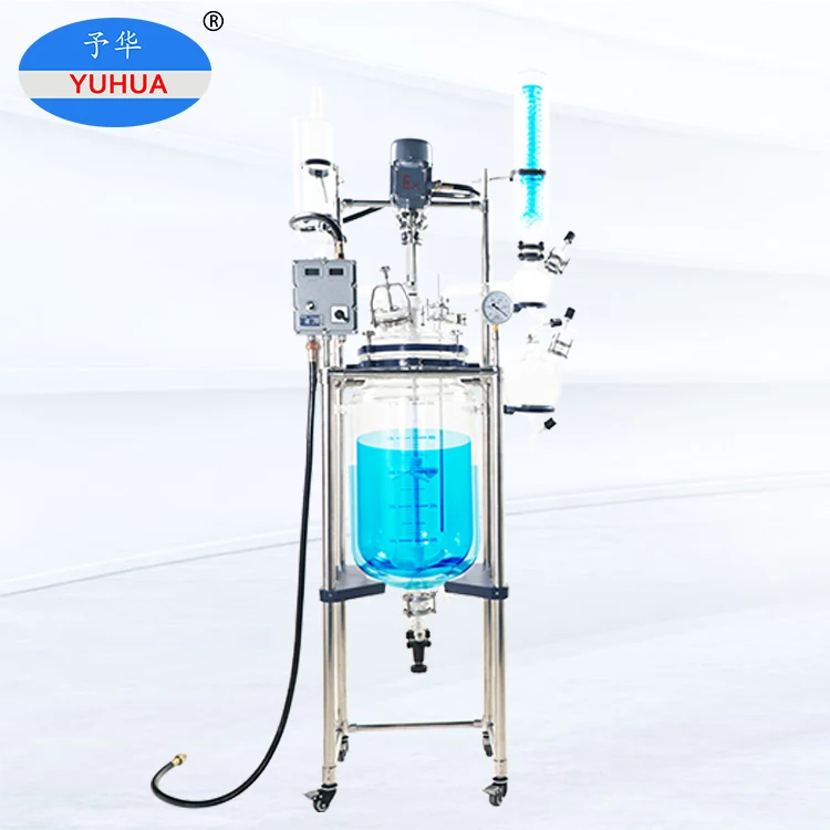 YUHUA 3L Glass Lined Chemical Reactor Heater Glass Reaction Vessel