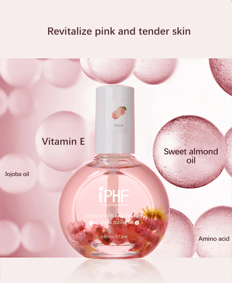 Hot Sale Natural Dried Flowers Nail Oil Cuticle 27ML Soften Tool Revitalizer Oil For Nail Nourishment