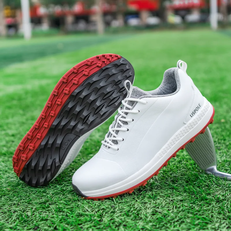 Wholesale Customized High Quality Oem Mens Leather Golf Shoe Sole Waterproof Rubber Golf Shoes For Men