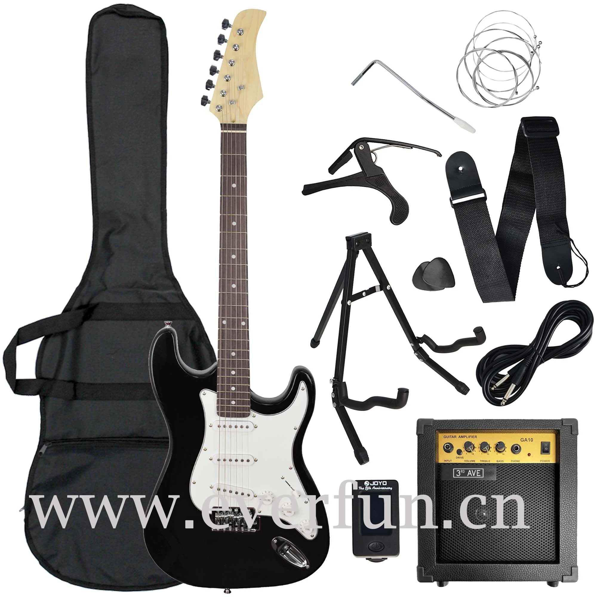 Cheap 39Inch Electric Guitars Kit Made in China with Guitar Amplifier