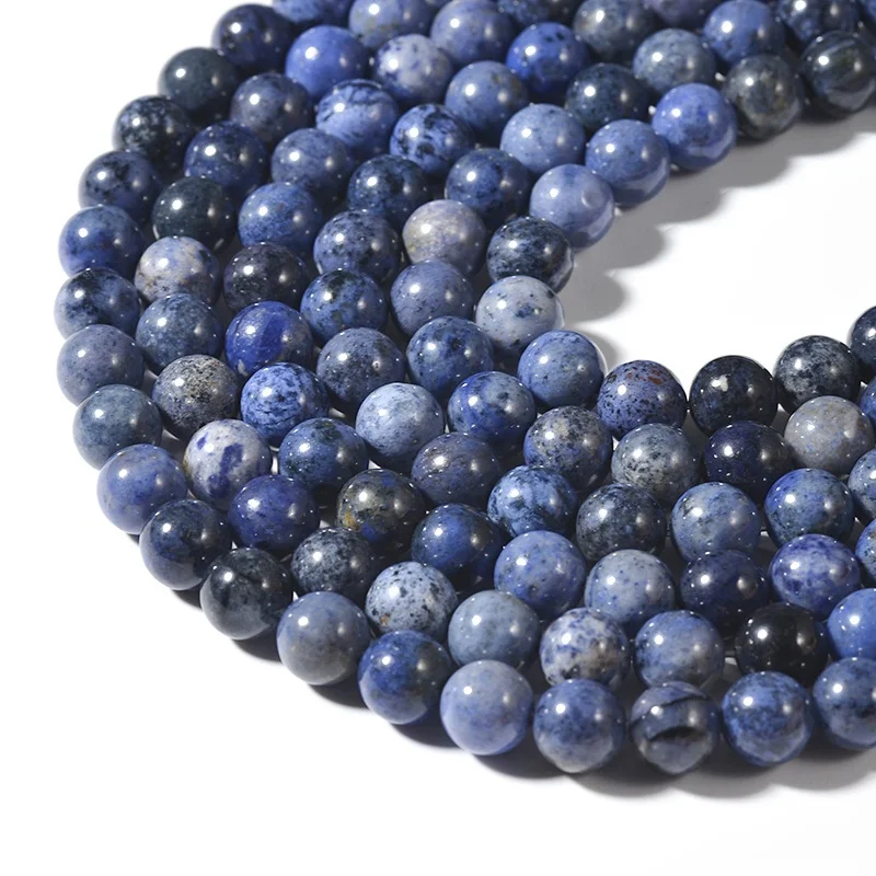 Cliobeads wholesale semi precious  8mm Natural Dumortierite Round Beads  for jewelry making stone