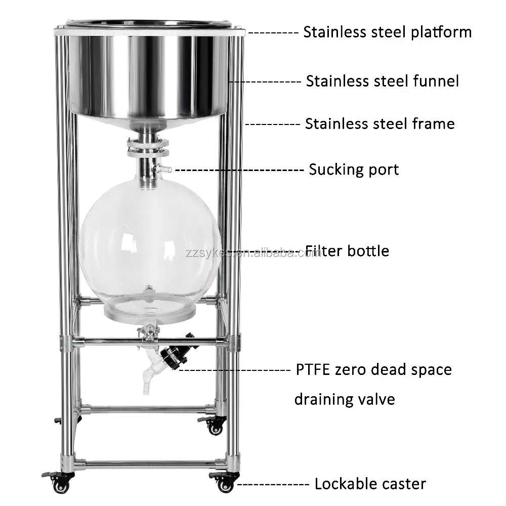 
Lab Vacuum Filtration Equipment 20L Vacuum Filter Price With Stainless Steel Buchner Funnel 