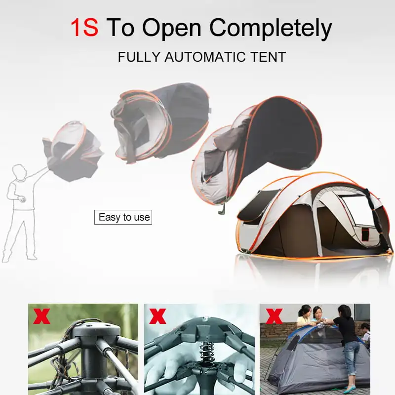 Acome Glamping Camping Tent 4 Person Suppliers Portable Foldable Automatic Pop Up Outdoor Automatic Tent  Waterproof Tent
