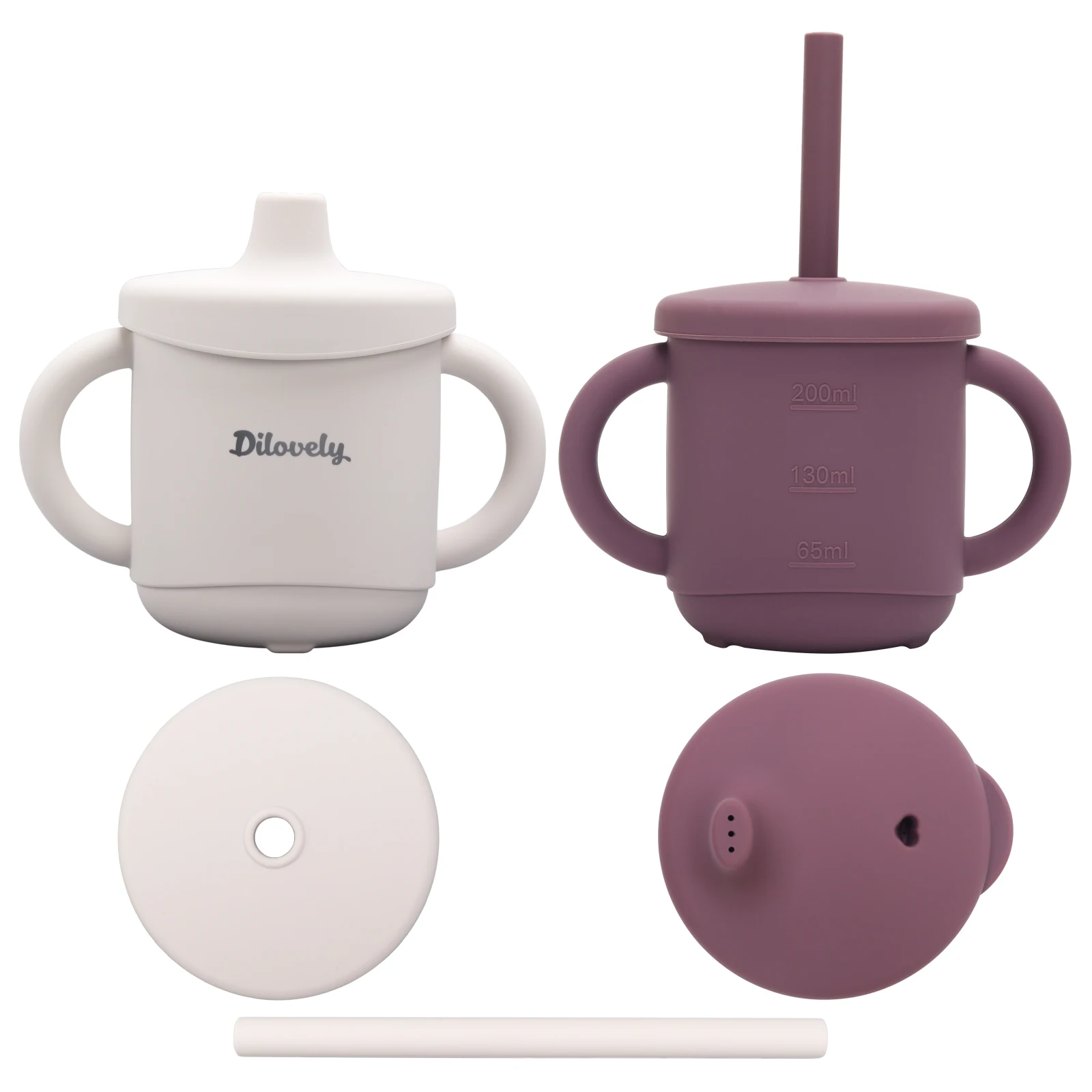 Eco friendly Bpa Free kid sippy cups baby straw cup silicone training cup with lid