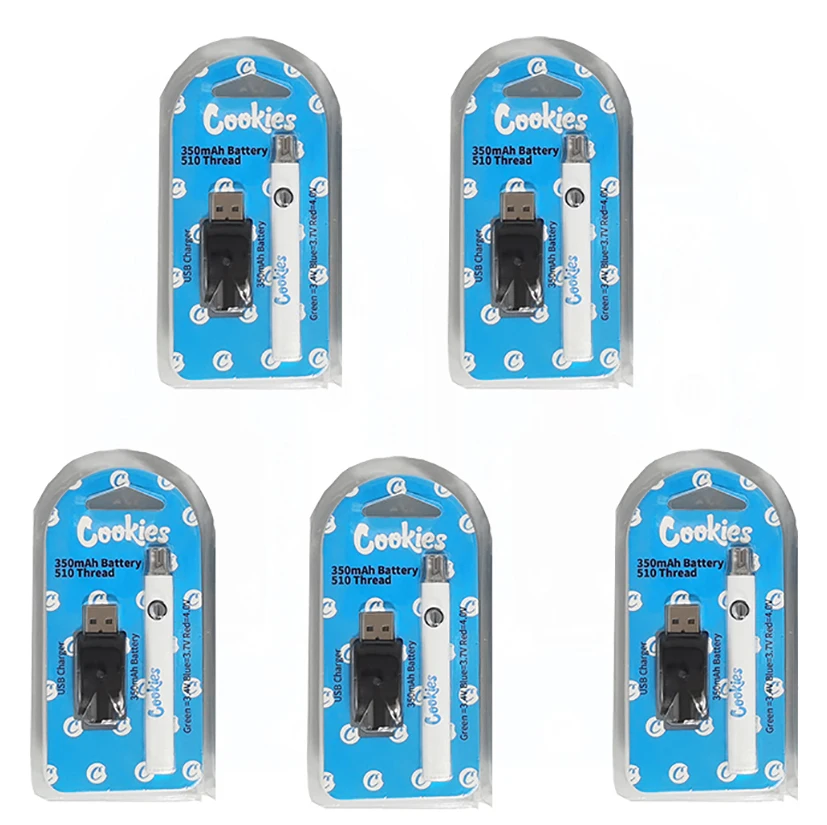 Высококачественный картридж для электронной сигареты с резьбой 510, перезаряжаемая батарея CBD, густая масляная тележка, предварительно нагреваемые стабильные батареи для печенья