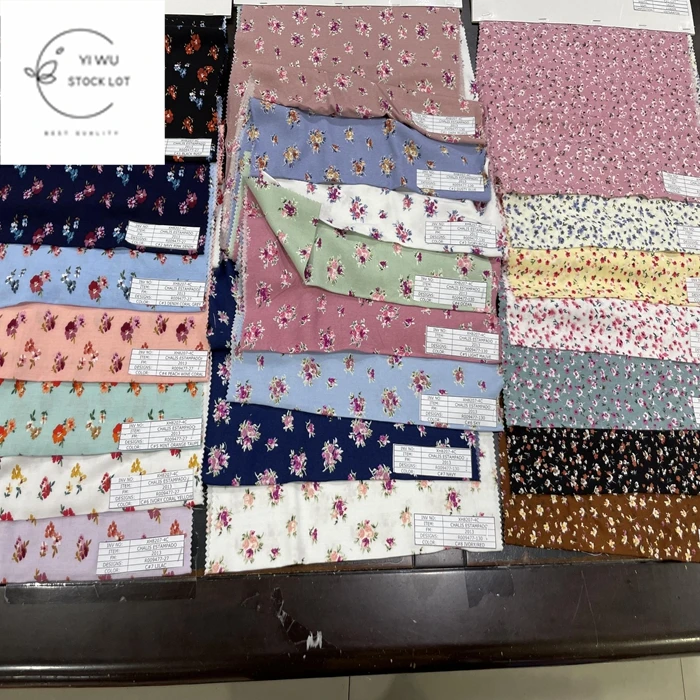 Good selling high quality rayon & viscose & modal floral fabric for garment in stock lot.